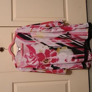 CJ Banks Pink Floral Top